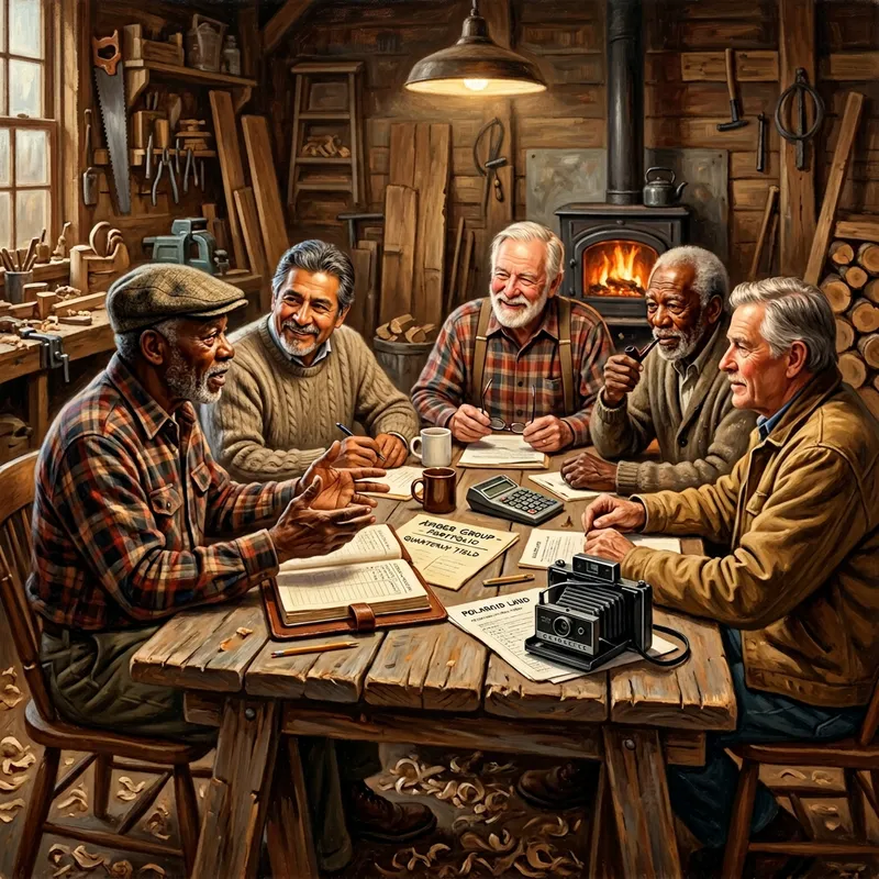 Amber Group Elders' Finance Meeting in Rustic Wood Shop
