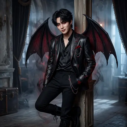 Asian Male Pop Star Succubus | Modern Gothic Fantasy Idol