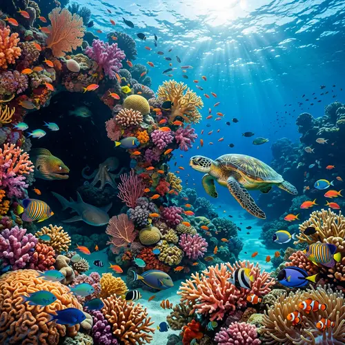 Discover the Enchanting Underwater World with Coral Reefs and Sea Life