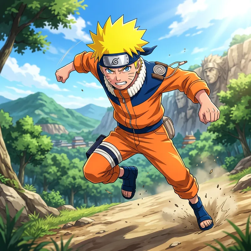 Naruto: Brightly Animated Character with Defining Blue Circle.