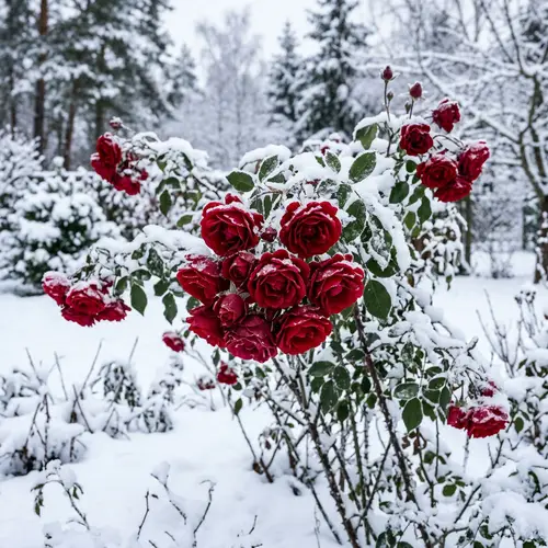 Red Roses Among Snow - Stunning Winter Floral Beauty