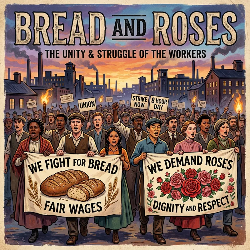 Empowering Bread and Roses Movement Poster Art