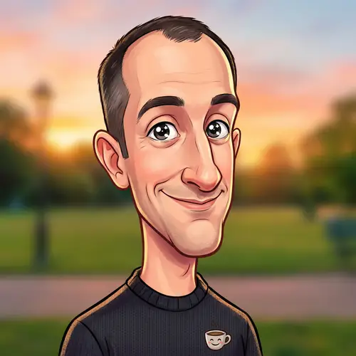 Digital Caricature of a Friendly Man