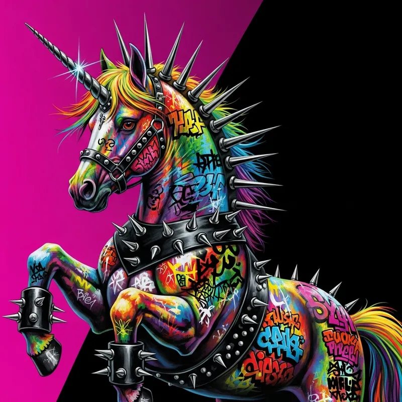 Punk Rock Unicorn: A Fantasy Art Masterpiece Punk Rock Unicorn: A Fantasy Art Masterpiece