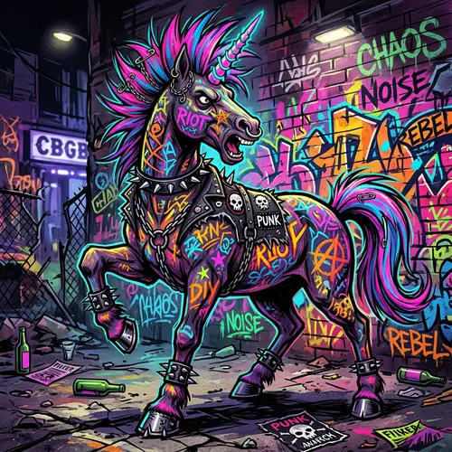Punk Rock Unicorn: A Fantasy Art Masterpiece