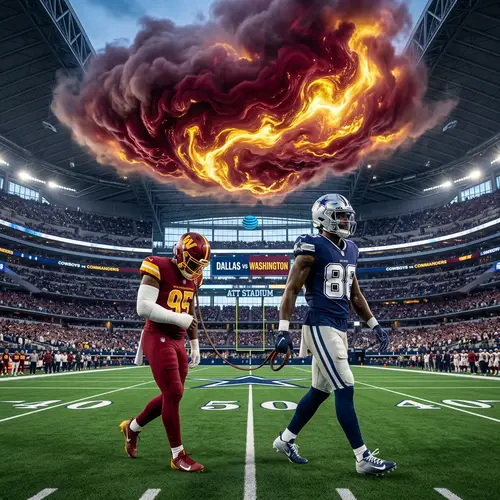 8K Detailed Scene of Dallas & Washington Football Players