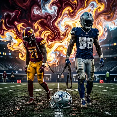 8K Detailed Image: Dallas Cowboys vs. Washington Commanders Football Players