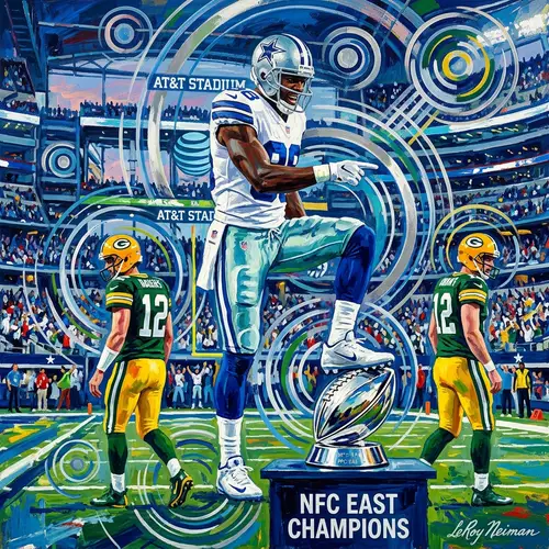 Dallas NFL Team Player Triumphs on NFC East Trophy