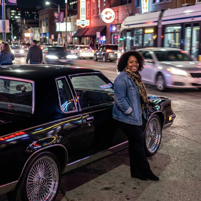 Gorgeous African American Woman with 1986 Cutlass Supreme in Dallas Night Life Gorgeous African American Woman with 1986 Cutlass Supreme in Dallas Night Life