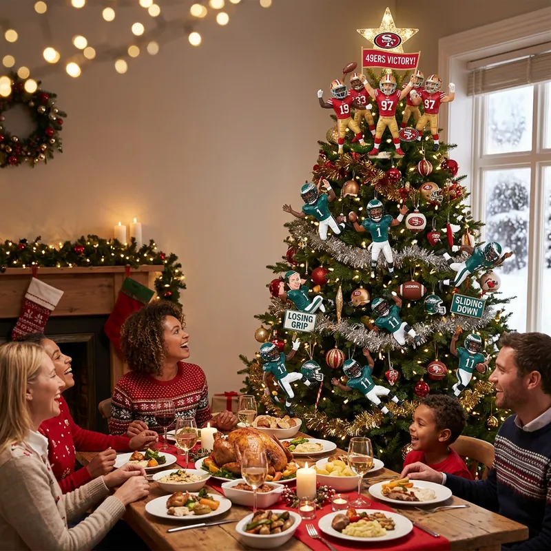 Whimsical Christmas Dinner with NFL San Francisco 49ers and Philadelphia Eagles