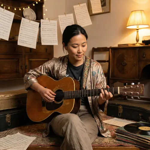 Passionate Musician Portrait | Asian Female Guitarist