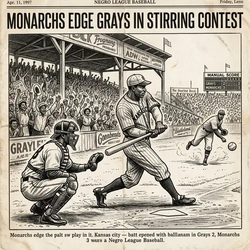 Vintage Negro League Baseball Newspaper Illustration