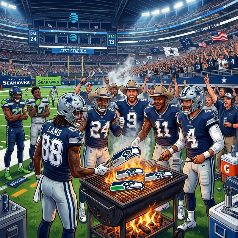 Dallas Cowboys vs Seattle Seahawks BBQ Battle at Stadium
