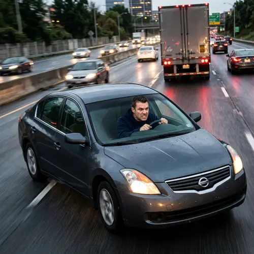 Reckless Driving on Highway: Danger Ahead - Urgent Scene