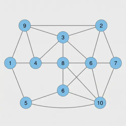 Node-Link Visualization of Undirected Graph with 10 Nodes