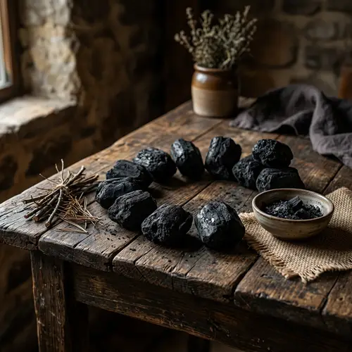 Artistic Charcoal Briquettes Still Life - High Res