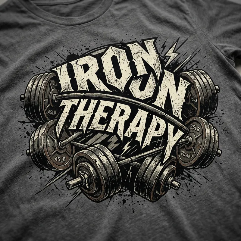 Iron Therapy T-Shirt Design - Bold & Grunge Style