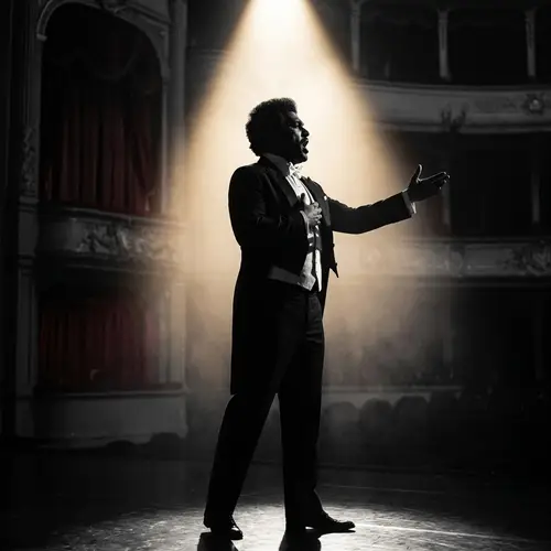 Passionate Male Opera Singer Silhouette