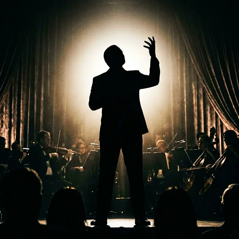 African American Male Opera Singer Silhouette | Intense Performance