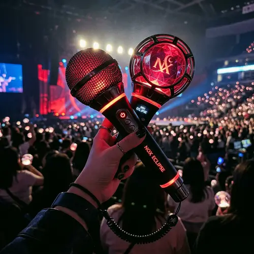 Dark Red & Black Kpop Mic Lightstick