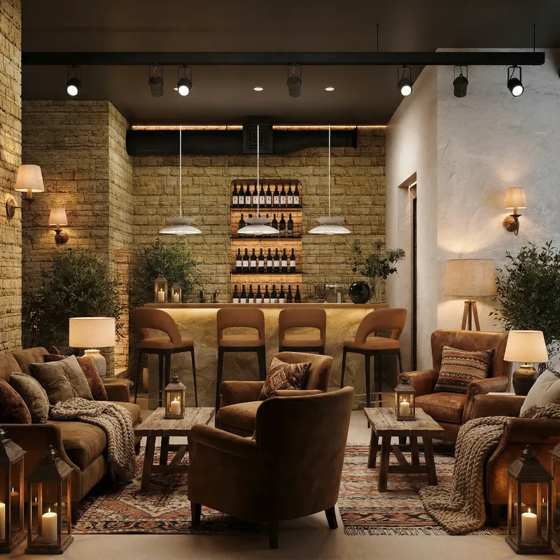 Cozy Bar Design with Comfortable Seating