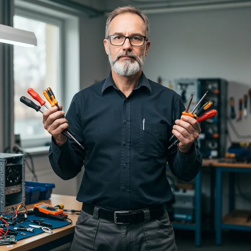 Computer System Servicing Teacher with Tools