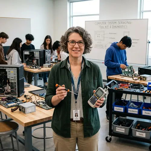 Computer System Servicing Teacher with Tools