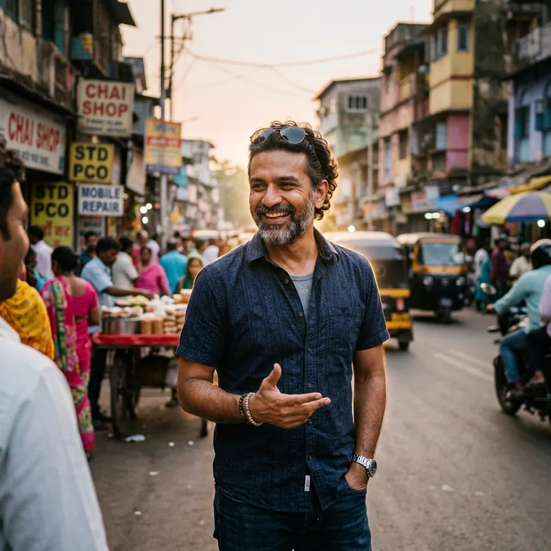 Power Star Pawan Kalyan in Vibrant Indian Cityscape