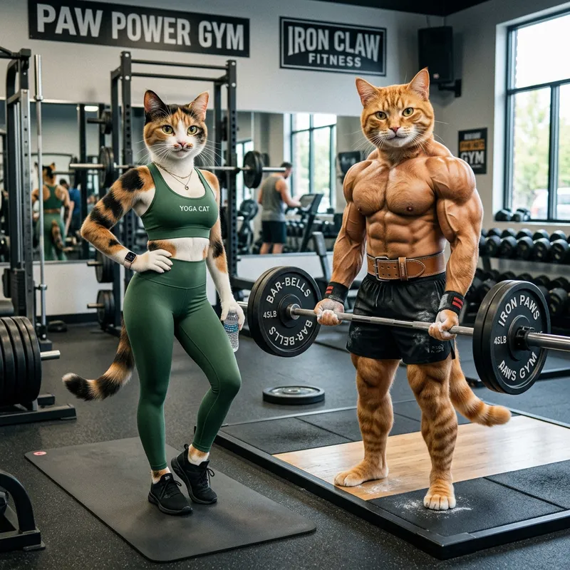 Yoga Cats: Fit Felines at the Gym