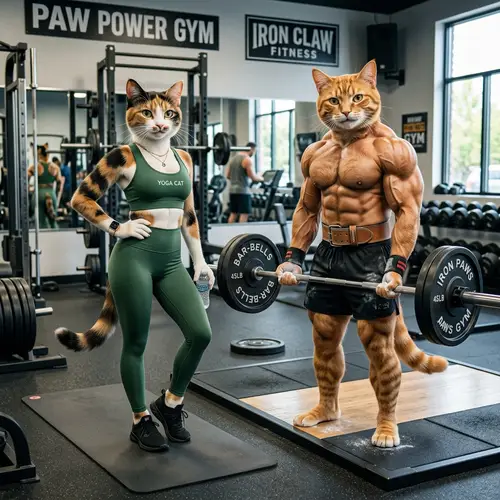 Yoga Cats: Fit Felines at the Gym