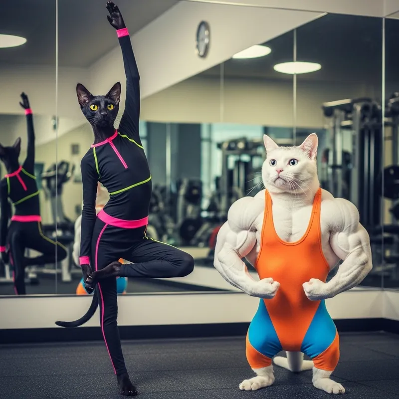 Yoga Cats: Fit Felines at the Gym