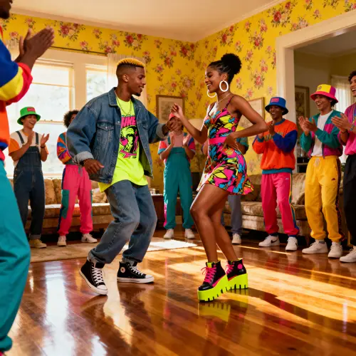 Vibrant 1990s House Party Scene Video