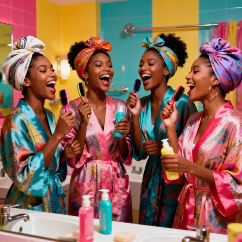 Joyful Sisterhood: 90s Vibe Bathroom Fun