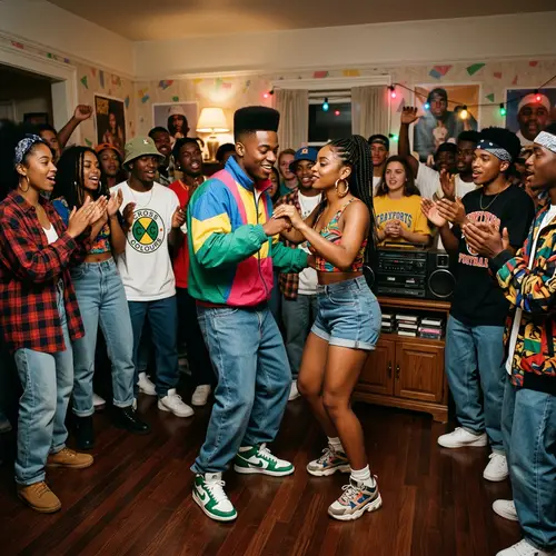 Vibrant 1990s House Party Scene Video