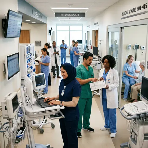 Diverse Medical Staff in Modern Hospital Setting