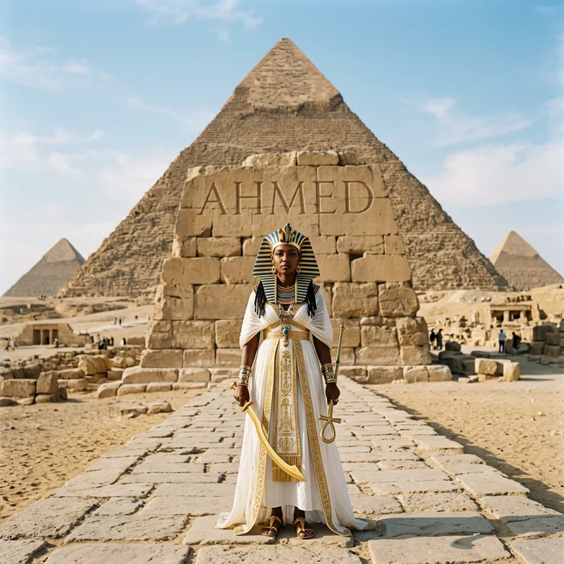 Majestic Pharaoh at Ahmed Pyramid - Enigmatic Ruler Majestic Pharaoh at Ahmed Pyramid - Enigmatic Ruler