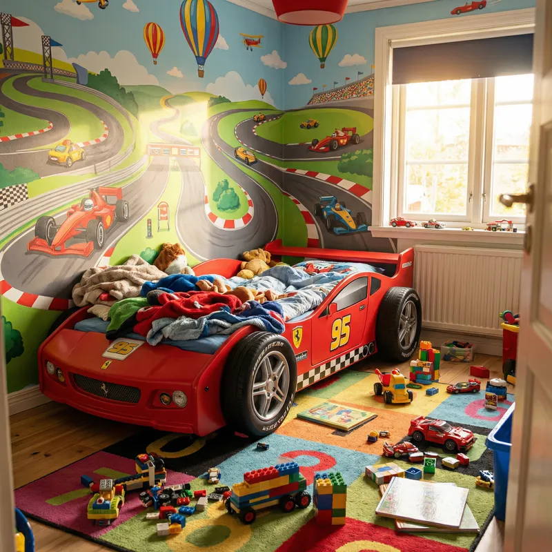 Fun Children's Bedroom with Race Car Bed