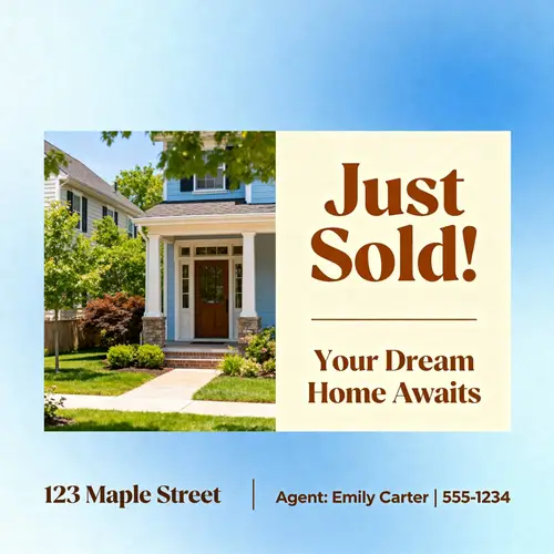 Just Sold Postcard Design for Property Listing