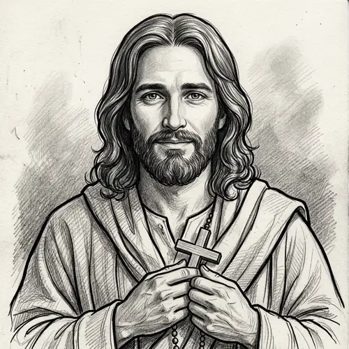Realistic Pencil Drawing of Jesus Christ