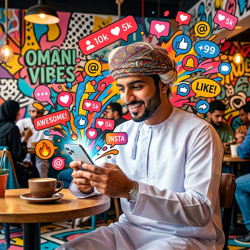 Omani Man with Phone: Pop Art Portrait