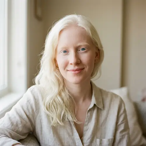 Blue Eyed Albino Human Portrait | Unique Albinism Features