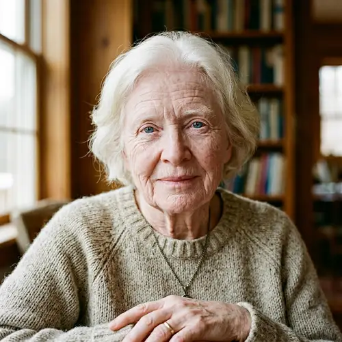 Blue Eyed Albino Elderly Person | Wise and Serene Face
