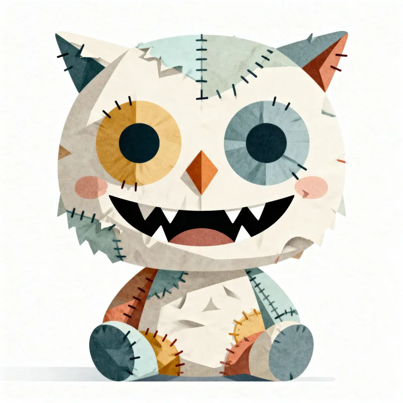 Creepy Plush Owl Toy: Eerie and Grotesque Design