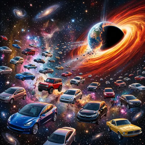 Cars in Space: Black Hole Engulfs Planet