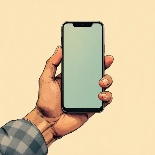 Smartphone in Hand - Ben Day Shading Art