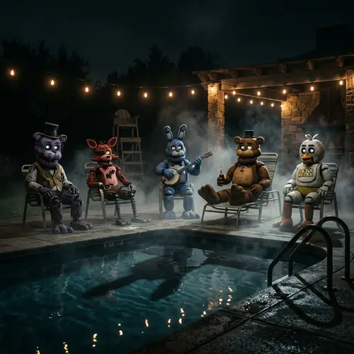 Creepy Five Nights at Freddy's Swimming Scene