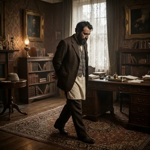 Late 19th Century Inspired Image of Middle-Eastern Man in Deep Contemplation