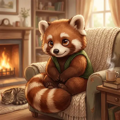 Adorable Shy Male Furry Creature with Sparkling Eyes