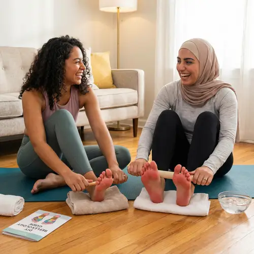 Hispanic and Middle-Eastern Women Enjoy Self Feet Bastinado at Home