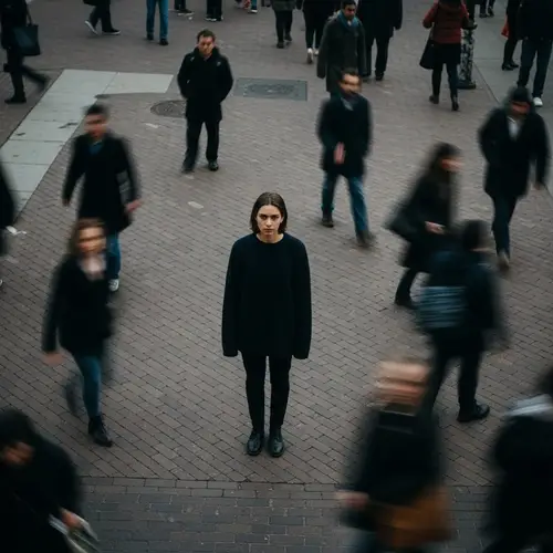 Cinematic Overhead Shot in a Brick Cityscape